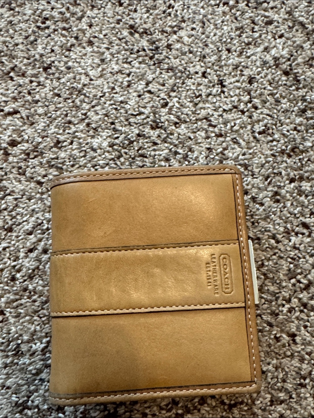 Coach Women’s Tan Leather Fold Card Holder